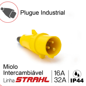 Plugue Industrial de Miolo Intercambiável Ip 44 Strahl